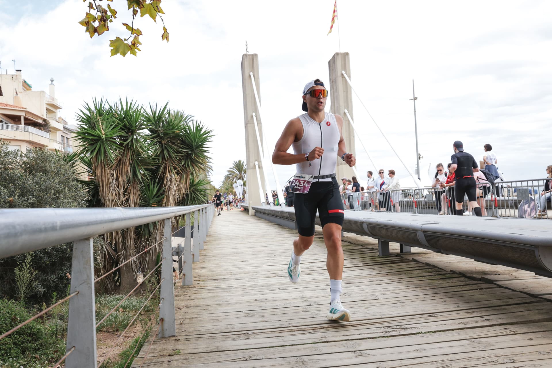 Albert Gorgori on the run leg of an Ironman triathlon